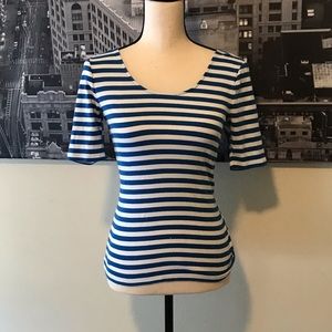 Ralph Lauren blue and white striped top - Size S